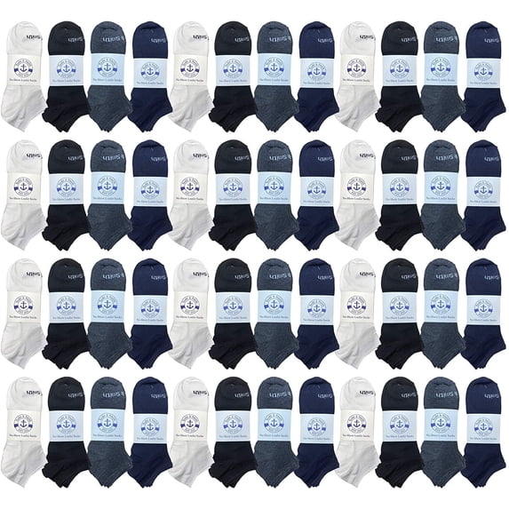BILLIONHATS 48 Pair Women's Low Cut Ankle Socks, Thin Lightweight Breathable Wholesale Sport Bulk Socks, Size, 9-11 (48 PACK ASSORTED)