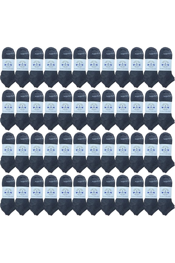 48 Pairs of Men's Wholesale Polyester Shoe Liner Training Socks, No Show, Thin Low Cut Sport Ankle Bulk Socks, 10-13 (48 PACK HEATHER GRAY)
