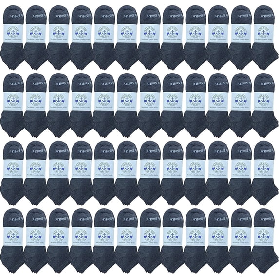 BILLIONHATS 48 Pairs Wholesale Women 97% Cotton Liner Thin Low Cut Ankle Bulk Socks