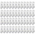 thumbnail image 1 of BILLIONHATS 48 Pairs of Wholesale Girls and Boys 97% Cotton Shoe Liner Training Socks Size 6-8 No Show Thin Low Cut Sport Ankle Socks Black, 1 of 3