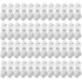 thumbnail image 1 of BILLIONHATS 48 Pairs of Wholesale Girls and Boys 97% Cotton Shoe Liner Training Socks Size 6-8 No Show Thin Low Cut Sport Ankle Socks White, 1 of 3
