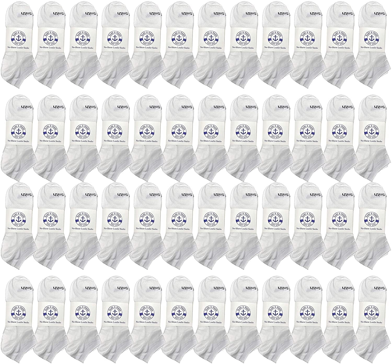BILLIONHATS 48 Pairs of Kids Wholesale Shoe Liner Training Socks No Show Thin Low Cut Sport Ankle Bulk Socks, 6-8 (48 Pairs White)