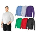 thumbnail image 1 of BILLIONHATS 6 Pack Big & Tall Long Sleeve Colorful T-Shirts for Mens Cotton Blend - Crew Neck Bulk Tees Wholesale Packs, 1 of 7