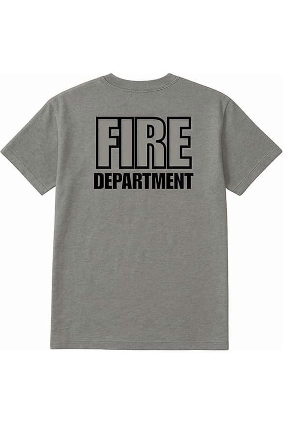 6-Pack Gray Fire Dept. T-Shirt Size 2XL – Cotton Blend Printed in USA for Firefighters & Crew
