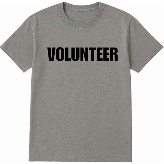 BILLIONHATS 6-Pack Gray Volunteer T-Shirt Size L – Cotton Blend Printed in USA for Events & Outreach