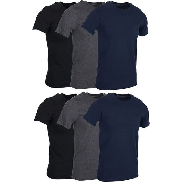 BILLIONHATS 6 Pack Men’s Cotton TShirt Bulk Packs, Big Tall Short