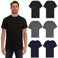 thumbnail image 1 of BILLIONHATS 6 Pack Men's Solid Colors Cotton T-Shirts Short Sleeve Lightweight Tees, Bulk Black, Gray and Navy, Size 2X-Large, 1 of 5