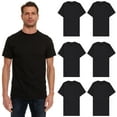 thumbnail image 1 of BILLIONHATS 6 Pack Men's Solid Colors Cotton T-Shirts Short Sleeve Lightweight Tees, Bulk (Black, Large), 1 of 7
