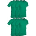 thumbnail image 1 of BILLIONHATS 6 Pack Men's Solid Colors Cotton T-Shirts Short Sleeve Lightweight Tees, Bulk (Green, 2X-Large), 1 of 4