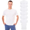 thumbnail image 1 of BILLIONHATS 6 Pack Men's Solid Colors Cotton T-Shirts Short Sleeve Lightweight Tees, Bulk (White, 2X-Large), 1 of 7