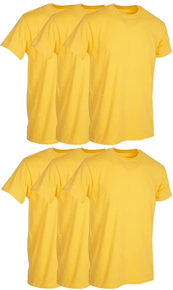 Billionhats 6 Pack Mens Solid Colors Cotton T Shirts Short Sleeve