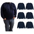 thumbnail image 1 of BILLIONHATS 6 Pack Mens Big and Tall - Adult Crewneck Fleece Lined Pullover Sweatshirts Bulk, Wholesale Multipack for Plus Size Men (4X-Large), 1 of 1