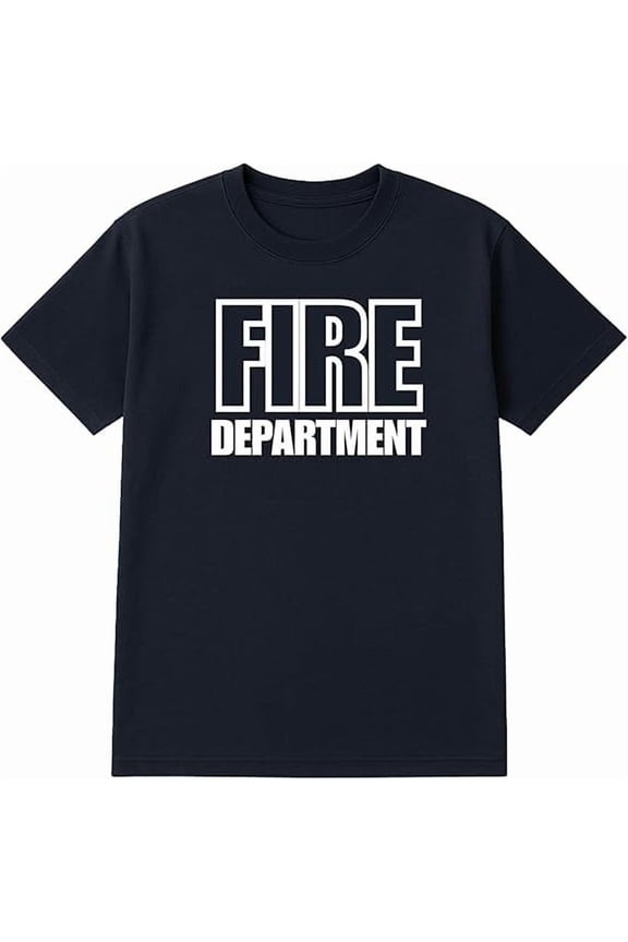 6-Pack Navy Fire Dept. T-Shirt Size 3XL – Cotton Blend Printed in USA for Firefighters & Crew