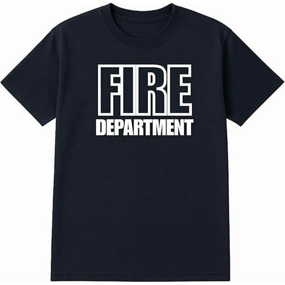BILLIONHATS 6-Pack Navy Fire Dept. T-Shirt Size L – Cotton Blend Printed in USA for Firefighters & Crew