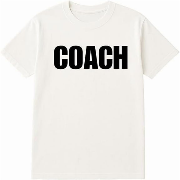 BILLIONHATS 6-Pack White Coach T-Shirt Size XL – Cotton Blend Printed in USA for Sports & Team Leaders