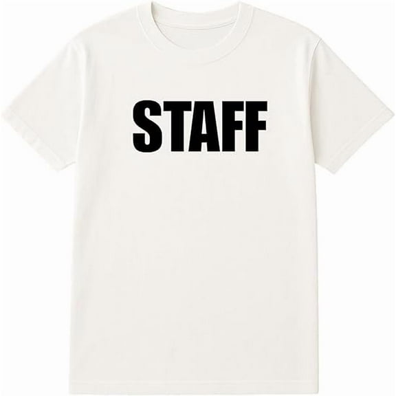 BILLIONHATS 6-Pack White Staff T-Shirt Size XL – Cotton Blend Printed in USA for Work or Events