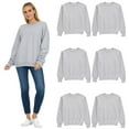 thumbnail image 1 of BILLIONHATS 6 Pack Women’s Oversized Crew Neck Sweatshirt, Fleece Lined, Bulk Wholesale Sweatshirts for Charities & Events (Gray, Large), 1 of 7