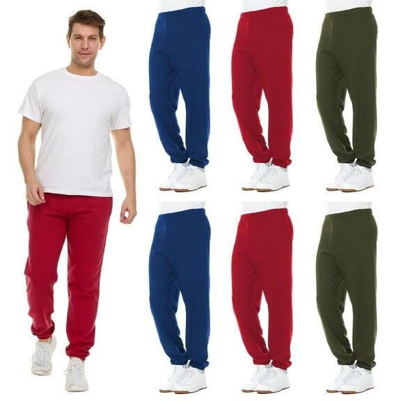 BILLIONHATS 6 Pack of Wholesale Mens Jogger Sweatpants, Homeless Shelter Donation Case, Comfy Bulk Joggers for Men (Assorted, Medium)