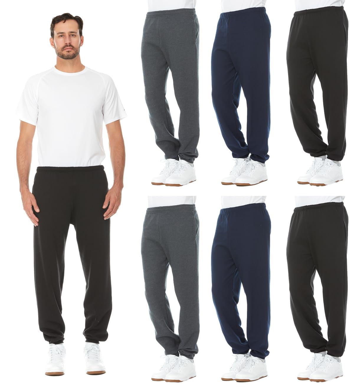BILLIONHATS 6 Pack of Wholesale Mens Jogger Sweatpants, Homeless