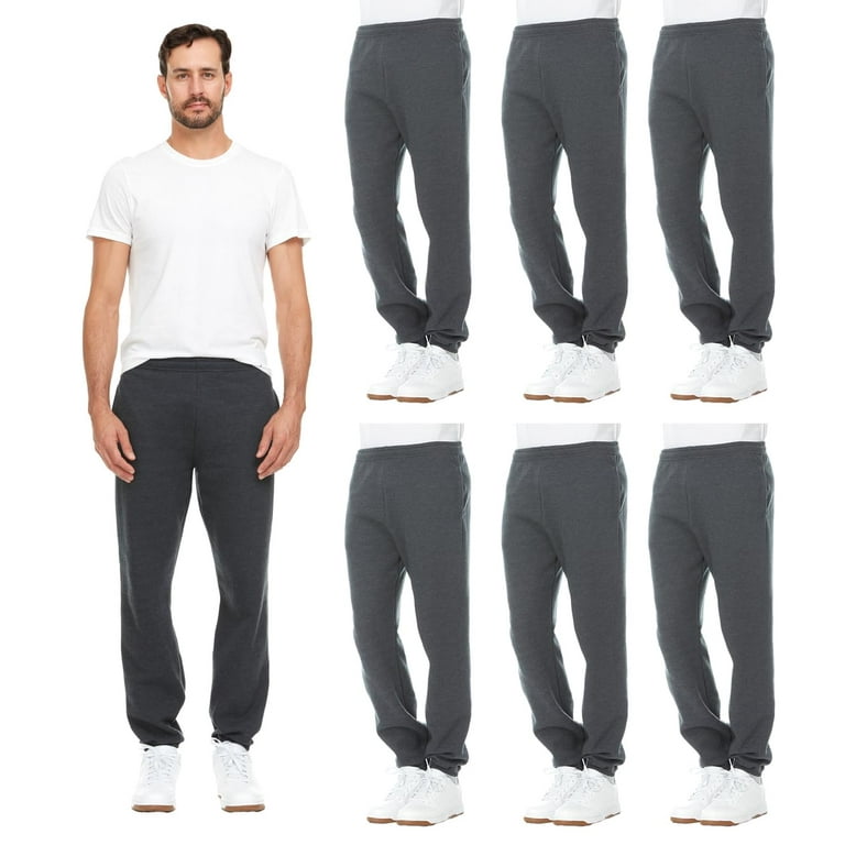 BILLIONHATS 6 Pack of Wholesale Mens Jogger Sweatpants Homeless Shelter Donation Case Comfy Bulk Joggers for Men Gray Large Walmart