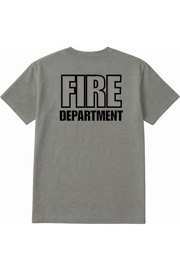 60-Pack Gray Fire Dept. T-Shirt Size XL – Cotton Blend Printed in USA for Firefighters & Crew