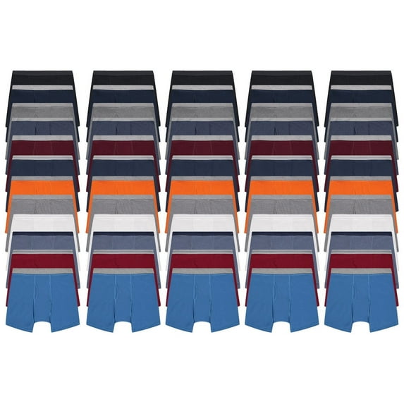 BILLIONHATS 60 Pack of Mens Boxer Briefs Wholesale, Colorful Cotton Mens Underwear in Bulk, Donating For Homeless Shelters, Charity, Up to 3XL