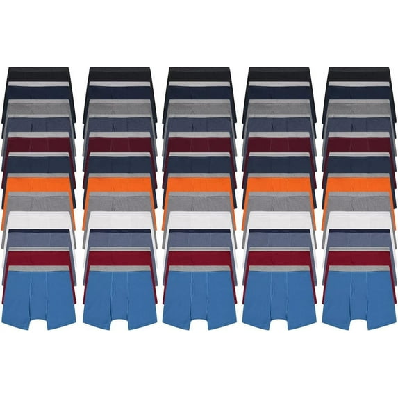 BILLIONHATS 60 Pack of Mens Boxer Briefs Wholesale, Colorful Cotton Mens Underwear in Bulk, Donating For Homeless Shelters, Charity, Up to 3XL