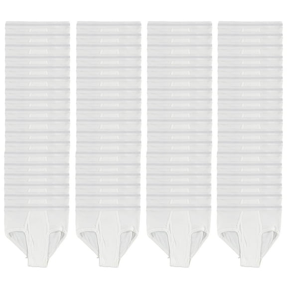 BILLIONHATS 72 Pack Boys Cotton Underwear Briefs, White Color Underpants for Children, Bulk Brief Wholesale Donation Homeless Charity Packs, Size (Large)