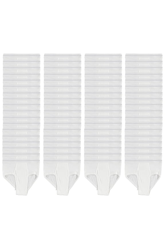 72 Pack Boys Cotton Underwear Briefs, White Color Underpants for Children, Bulk Brief Wholesale Donation Homeless Charity Packs, Size (Medium)