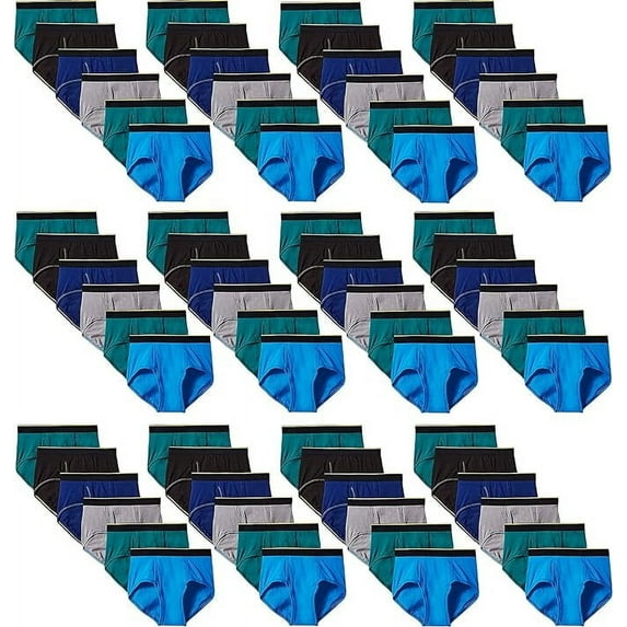 BILLIONHATS 72 Pack Men Cotton Briefs in Bulk for Homeless Shelter Donating, Wholesale Underwear for Mens (72 Pack Assorted Briefs)