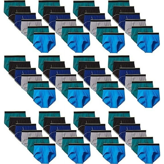 BILLIONHATS 72 Pack Men Cotton Briefs in Bulk for Homeless Shelter Donating, Wholesale Underwear for Mens (72 Pack Assorted Briefs)