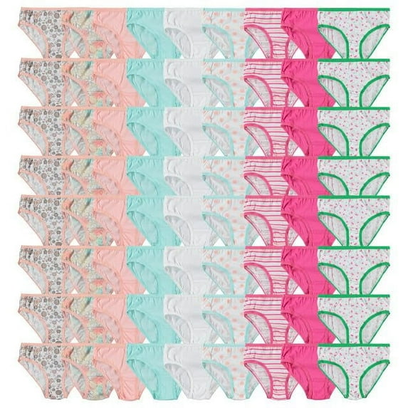 BILLIONHATS 72 Pieces Wholesale Bulk Girls Cotton Colorful Panties Underwear Children, Mixed Assorted Sizes 4-14