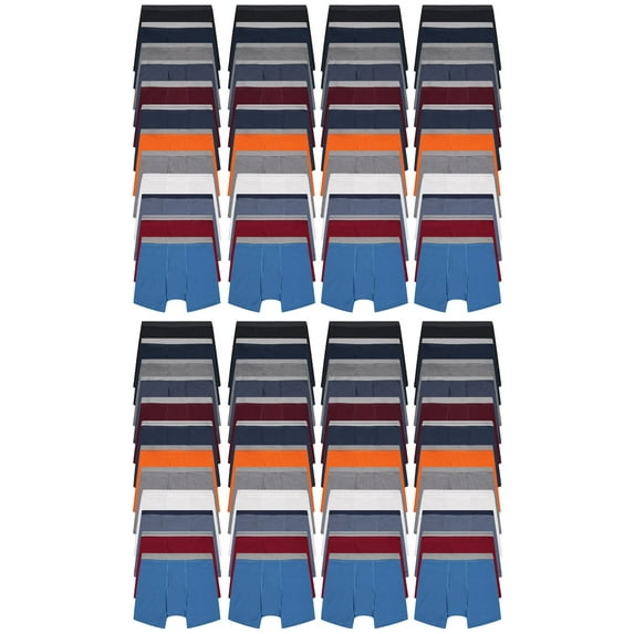 BILLIONHATS 96 Pack of Mens Boxer Briefs Wholesale, Colorful Cotton Mens Underwear in Bulk, Donating For Homeless Shelters, Charity, Up to 3XL