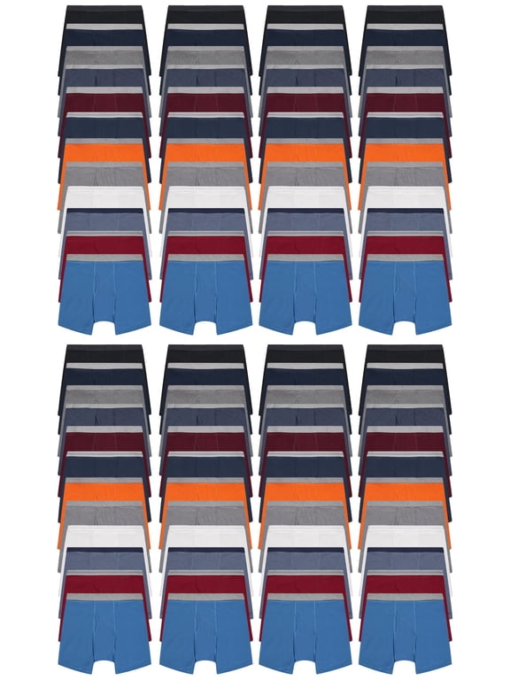 96 Pack of Mens Boxer Briefs Wholesale, Colorful Cotton Mens Underwear in Bulk, Donating For Homeless Shelters, Charity, Up to 3XL
