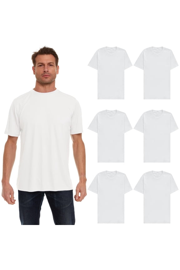 Men’s Cotton T-Shirt 6 Pack, Big Tall Short Sleeve Lightweight Tees for Men, Packs of Bulk T-Shirts (4X-Large)