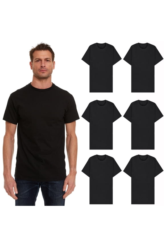 Men’s Cotton T-Shirt 6 Pack, Big Tall Short Sleeve Lightweight Tees for Men, Packs of Bulk T-Shirts (X-Large)