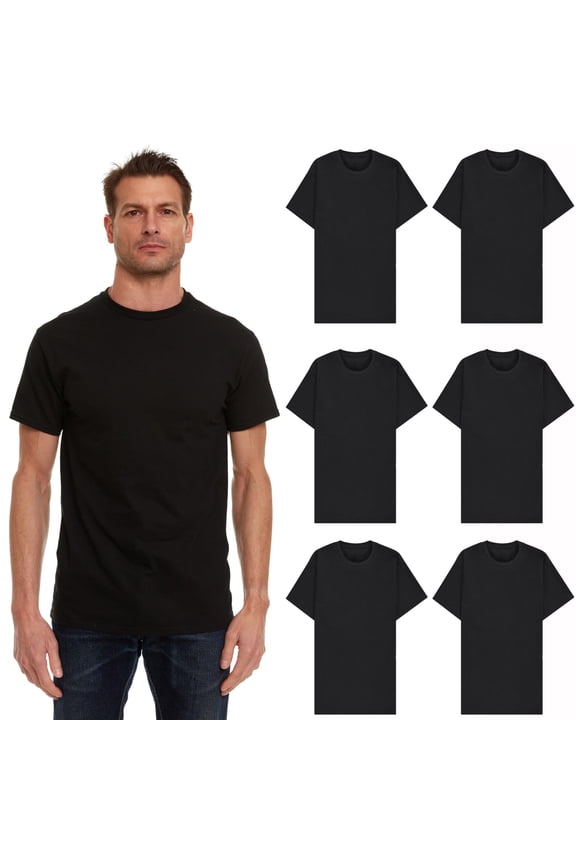 Men’s Cotton T-Shirt 6 Pack, Big Tall Short Sleeve Lightweight Tees for Men, Packs of Bulk T-Shirts (5X-Large)