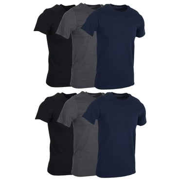 BILLIONHATS Men’s Cotton T-Shirt 6 Pack, Big Tall Short Sleeve Lightweight Tees for Men, Packs of Bulk T-Shirts (Large)
