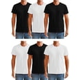 thumbnail image 1 of BILLIONHATS Men’s Cotton T-Shirt 6 Pack, Big Tall Short Sleeve Lightweight Tees for Men, Packs of Bulk White & Black T-Shirts (Small), 1 of 6