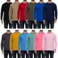 thumbnail image 1 of BILLIONHATS Mens Long Sleeve Light and Dark Colorful T-Shirts, Cotton - Crew Neck Bulk Tees for Men, Wholesale Sleeved T-Shirt 12 Packs - Size Small, 1 of 6