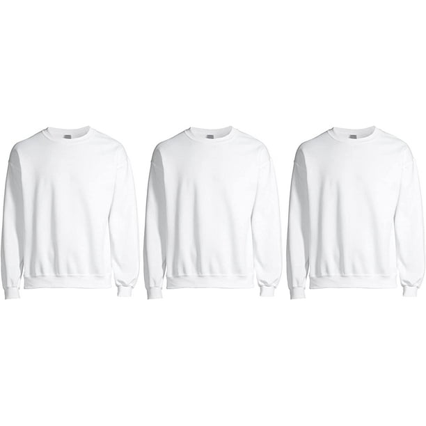 BILLIONHATS Mens White Crewneck Sweatshirts in Bulk, Cotton