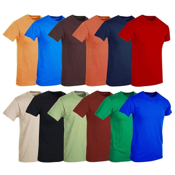 BILLIONHATS T-Shirts - Size 7X - Plus Size Men's Solid Colors Cotton T-Shirts Short Sleeve Lightweight Big Tall Tees, Bulk (4 Pack, 7X-Large)