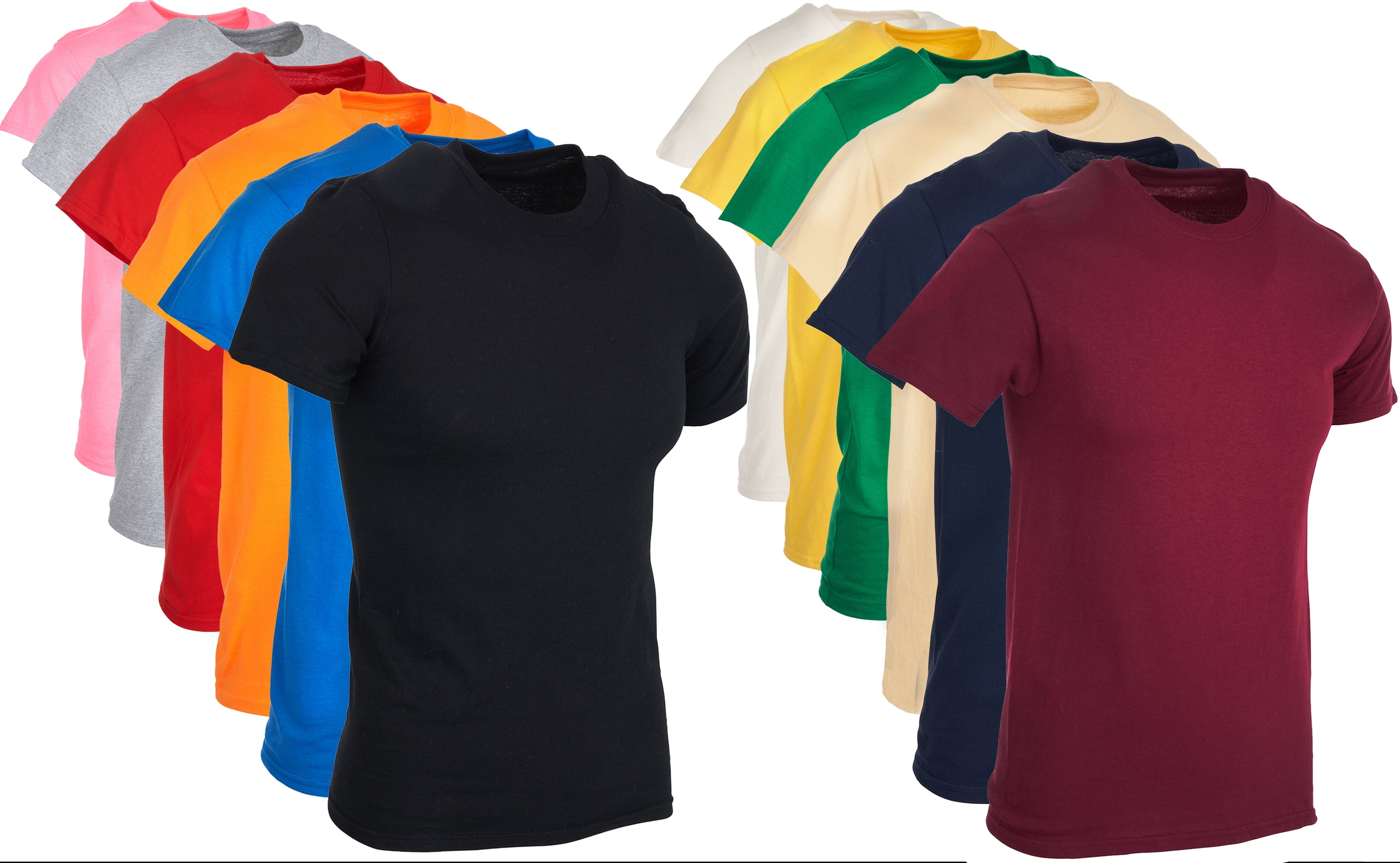BILLIONHATS Plus Size Men s Cotton T Shirts 7X Large Solid Colors Lightweight Short Sleeve Big Tall Tees 4 Pack Walmart