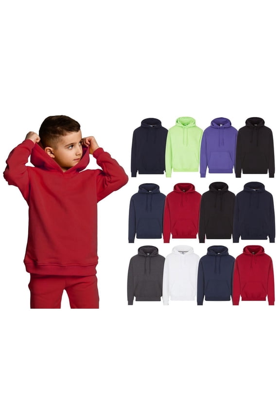 Wholesale 12 Pack Kids Hoodie Sweatshirts Bulk Hoodies for Children, Warm Hooded Shirt Boys Girls Unisex, Donations Camp 12 PACK SIZE SMALL