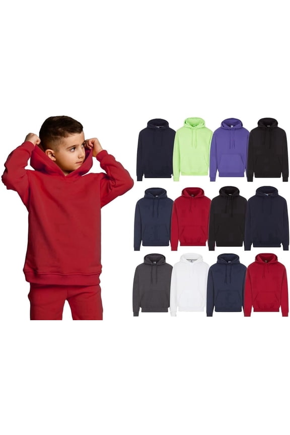 Wholesale 24 Pack Kids Hoodie Sweatshirts Bulk Hoodies for Children, Warm Hooded Shirt Boys Girls Unisex, Donations Camp 24 PACK SIZE XL
