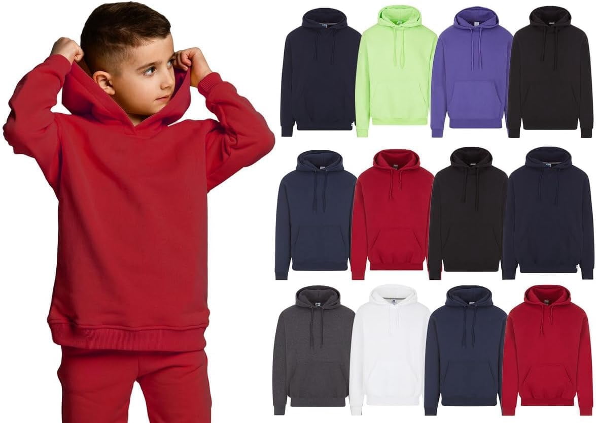 BILLIONHATS Wholesale 24 Pack Kids Hoodie Sweatshirts Bulk Hoodies for Children, Warm Hooded Shirt Boys Girls Unisex, Donations Camp 24 PACK SIZE XL