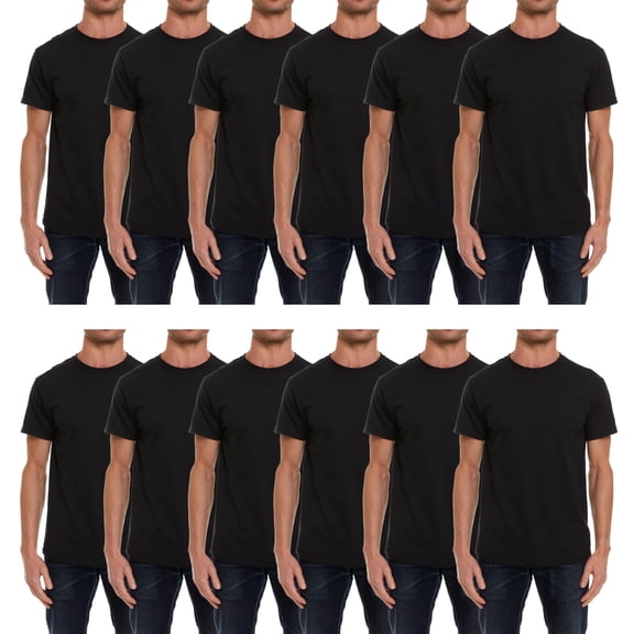 BILLIONHATS Wholesale Bulk 12 Pack Men's Cotton T-Shirt Tees, Big & Tall Plus Size Short Sleeve Lightweight T-Shirts, Size 4X-Large