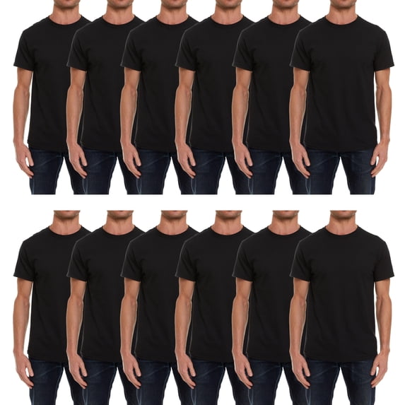 BILLIONHATS Wholesale Bulk 12 Pack Men's Cotton T-Shirt Tees, Big & Tall Plus Size Short Sleeve Lightweight T-Shirts, Size 4X-Large