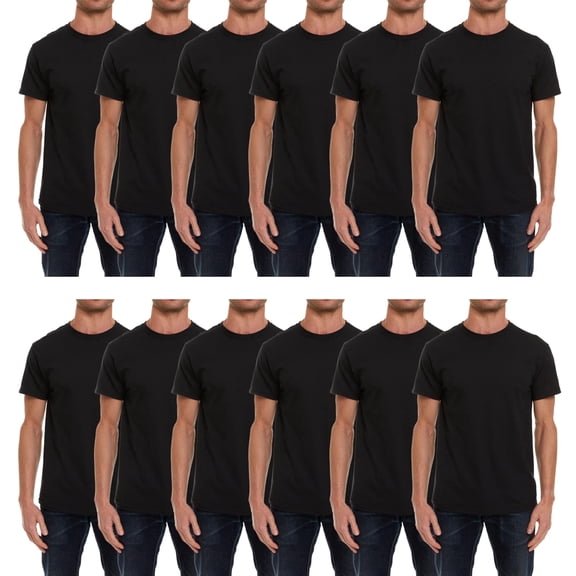 BILLIONHATS Wholesale Bulk 12 Pack Men's Cotton T-Shirt Tees, Big & Tall Plus Size Short Sleeve Lightweight T-Shirts, Size 4X-Large