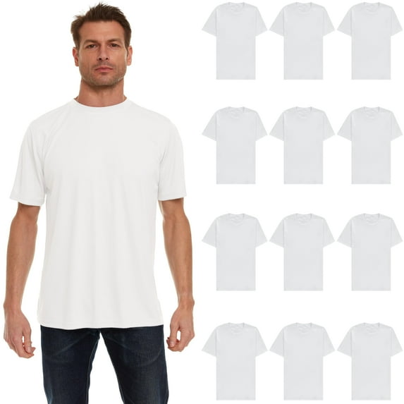 BILLIONHATS Wholesale Bulk 12 Pack Men's Cotton T-Shirt Tees, Big & Tall Plus Size Short Sleeve Lightweight T-Shirts, Size X-Large